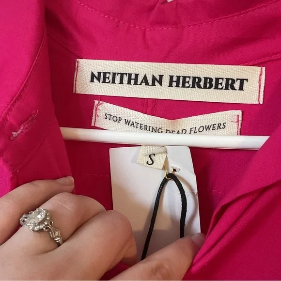 NWT Neithan Herbert Dalia Pink Asymmetrical Dress Size Small Hot Pink - Picture 4 of 11